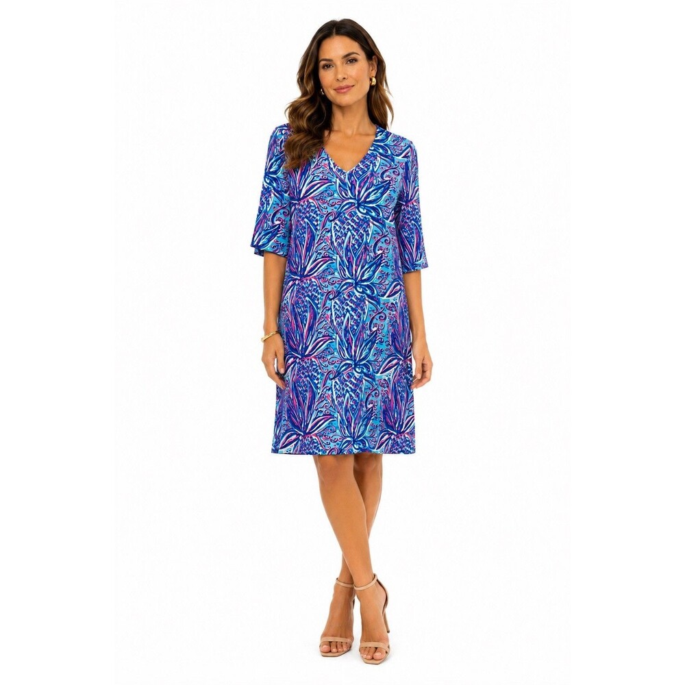 Anthony's Resort Wear Womens Dress Medium Abstract Coral Coastal Print